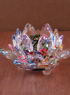 厂家水晶莲花摆件客厅办公桌珠宝柜家居装饰手机柜台摆件欧式