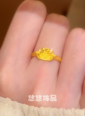 可爱甜美碎冰冰小羊戒指女轻奢设计高级感精致开口萌宠本命年指环