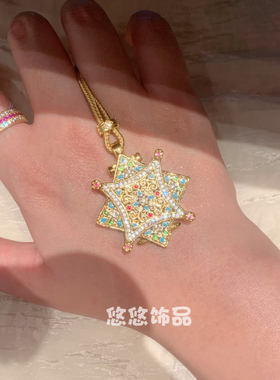禹兮同款花丝珐琅嘎乌盒吊坠项链女镶钻设计高级精致复古毛衣链