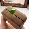 Jasper K gold cabochon ring, 18K gold and exquisitely inlaid with South African real diamonds, spinach green color