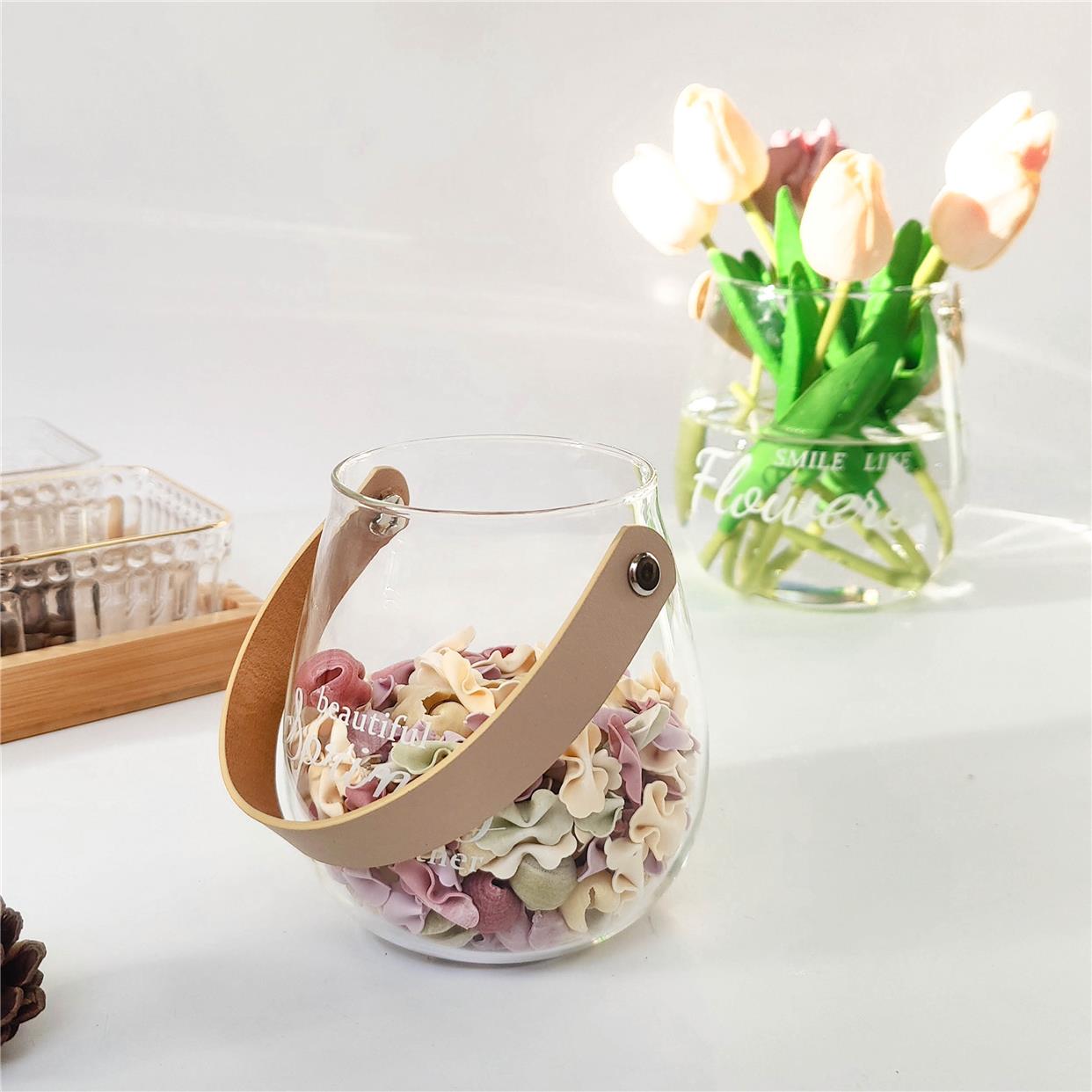Ins北欧玻璃提手花瓶插花 新人首单立减十元 22年6月 淘宝海外