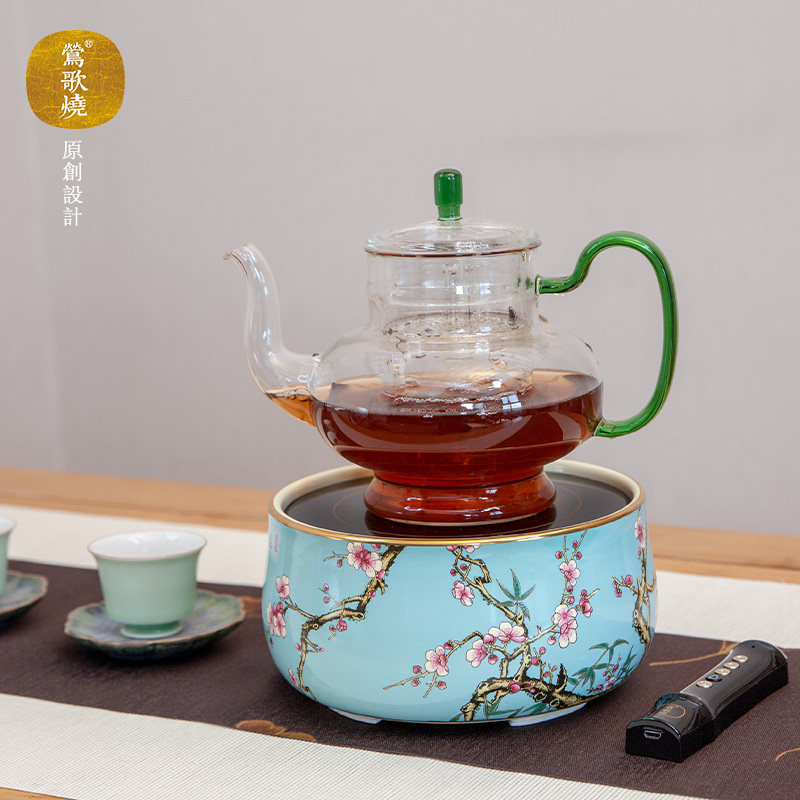 台湾莺歌烧电陶炉煮茶静音家用茶炉 莺歌烧明出地上电磁炉/陶炉