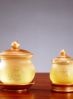 台湾铜琉璃佛具用品套装财神观音