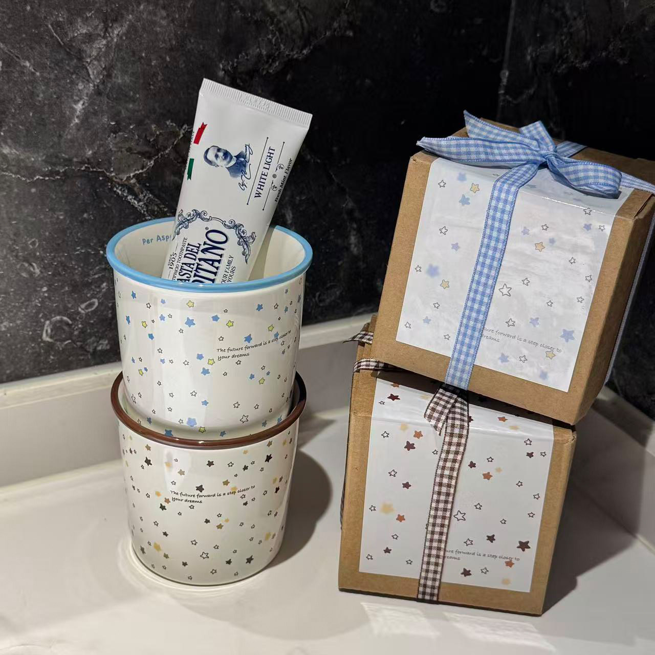 原创可爱星星高颜值漱口杯家用浴室刷牙杯陶瓷牙缸杯情侣洗漱杯子,淘宝优惠券,粉丝福利购,淘宝优惠卷