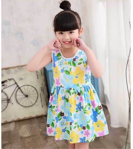 kids cotton summer dress for girls baby children dresses裙子-图3