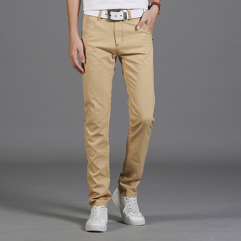 Men s Trousers Slim Fit man white jeans Pants Skinny for Men-图1