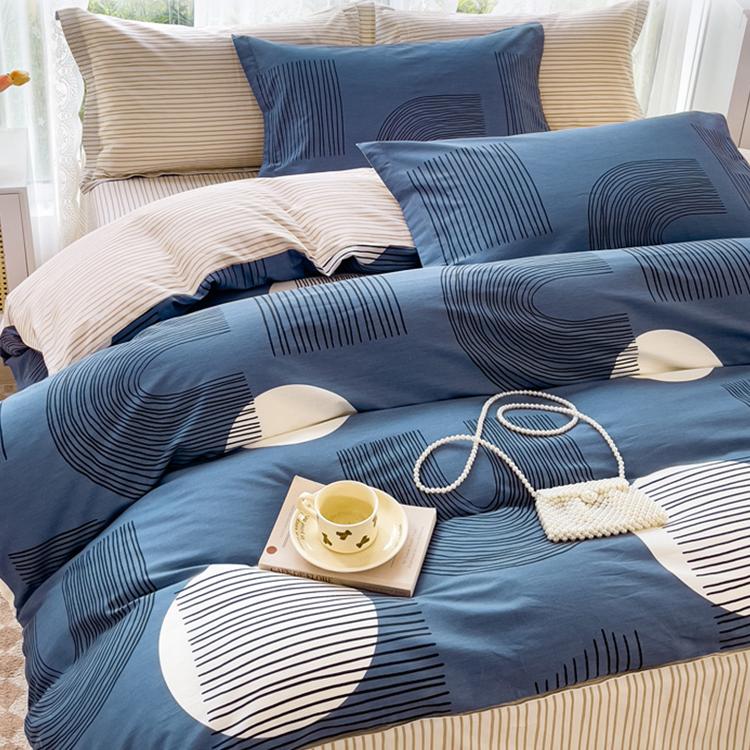 愉悦之家全棉印花四件套双面亲肤性件套全棉床单被套枕套床上用品