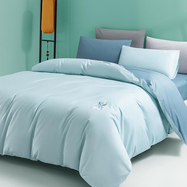 愉悦之家纯棉四件套国风刺绣床上四件套100全棉件套床单枕套被套