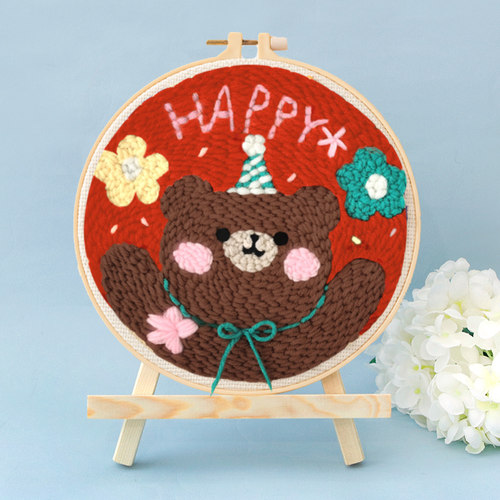 diy手工绣材料包俄罗斯戳戳绣毛线画针戳戳秀十字绣情侣挂画礼物 - 图2