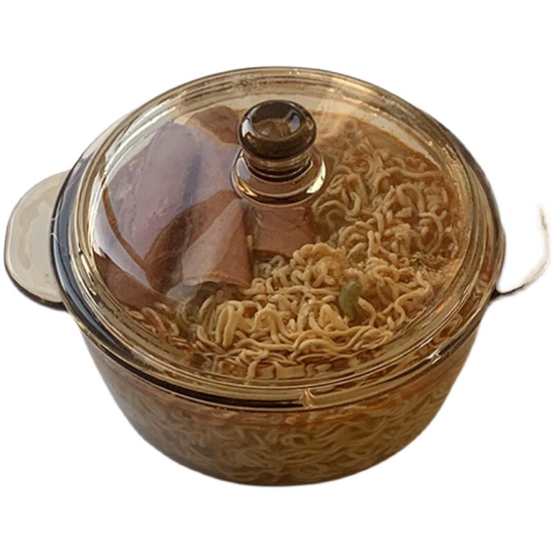 碗韩版ins风玻璃泡面碗带盖双耳汤碗家用大号宿舍用学生面碗神器