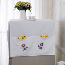 Hand embroidered refrigerator towel single door open to double door refrigerator dust cover double layer thickened washing machine lid cloth multipurpose cover towel