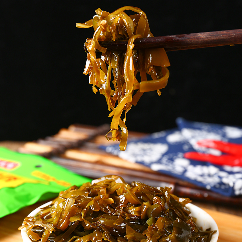 即食油香海带丝下饭菜开胃凉拌菜休闲零食开袋即食菜榨菜山东特产-图0