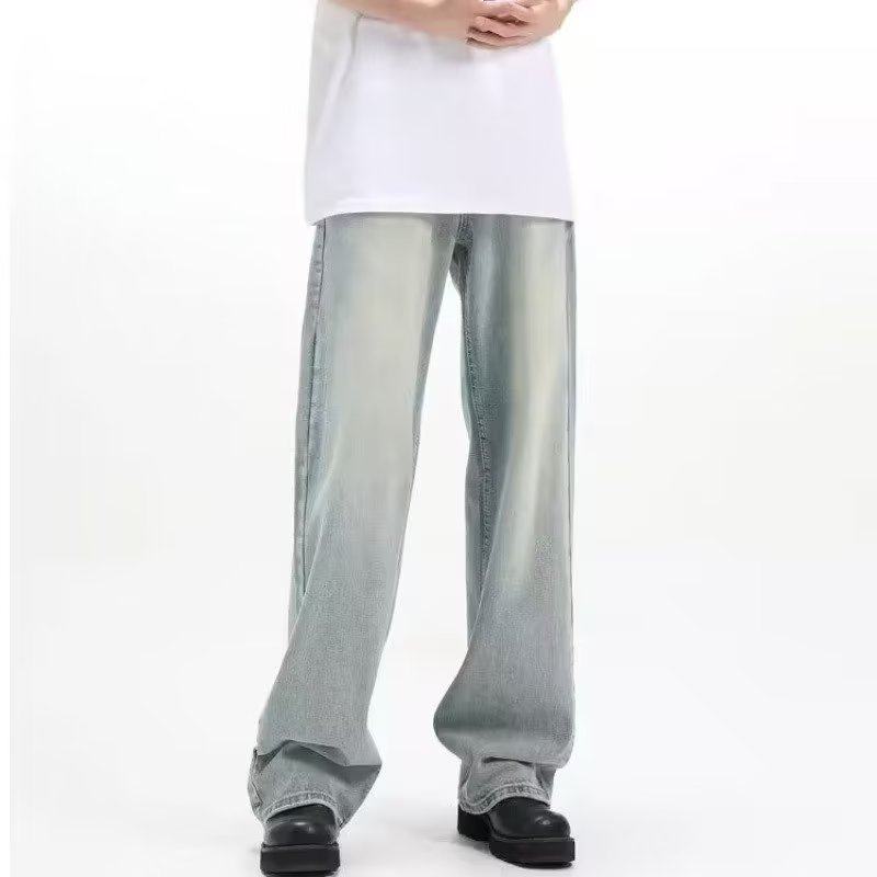 美式牛仔裤男款秋季水洗做旧复古休闲长裤潮牌高街宽松直筒裤子,淘宝优惠券,粉丝福利购,淘宝优惠卷