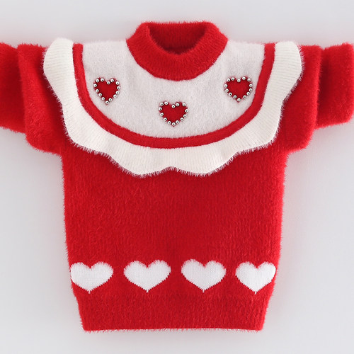 女孩毛衣圆领套头中大童婴儿宝宝水貂绒针织衫秋冬装2025新款洋气 - 图0