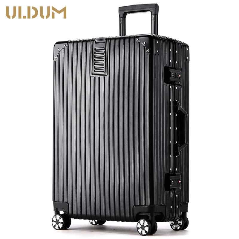高档ULDUM旅行箱行李箱铝框拉杆箱万向轮20女男学生24密码皮箱子2 - 图0