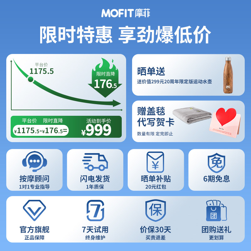 【新年礼物】摩菲智能按摩足疗机家用全自动揉捏足底部按摩器MF03,淘宝优惠券,粉丝福利购,淘宝优惠卷