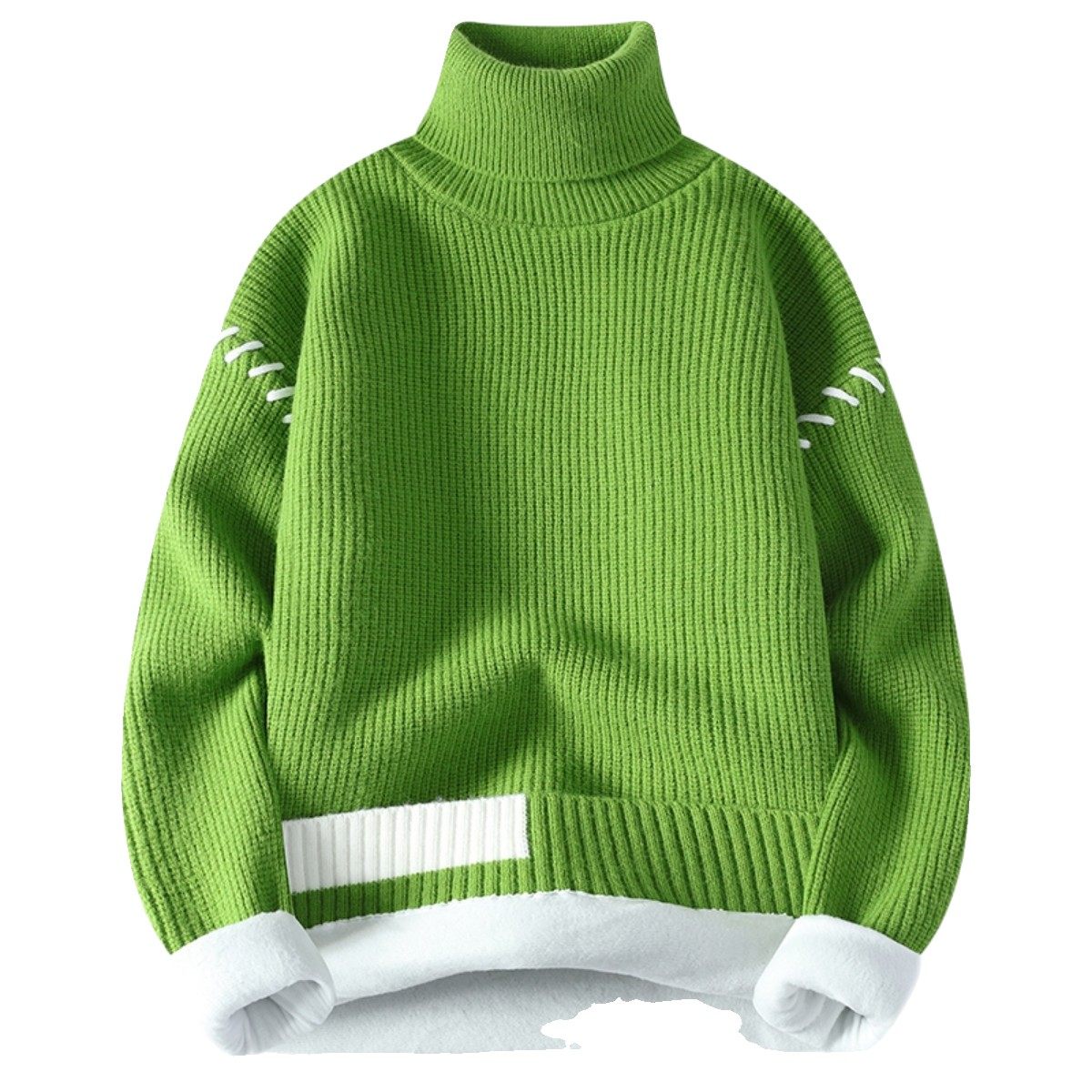 高领毛衣男秋冬新款宽松毛线衣青少年学生加绒加厚保暖针织打底衫,淘宝优惠券,粉丝福利购,淘宝优惠卷