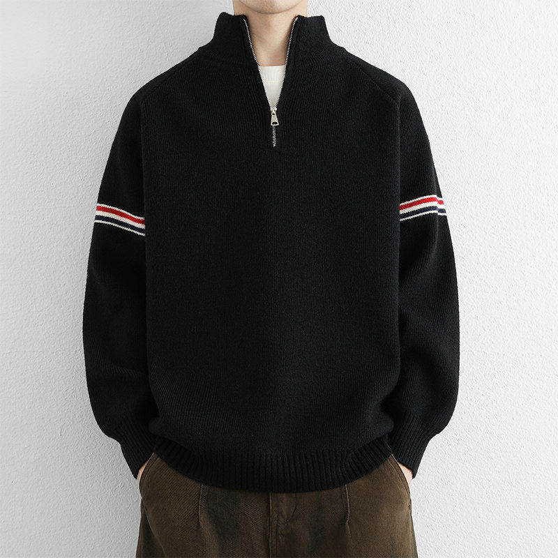 半拉链高领毛衣男款秋冬季2025新款中领厚针织衫男士宽松立领外套,淘宝优惠券,粉丝福利购,淘宝优惠卷