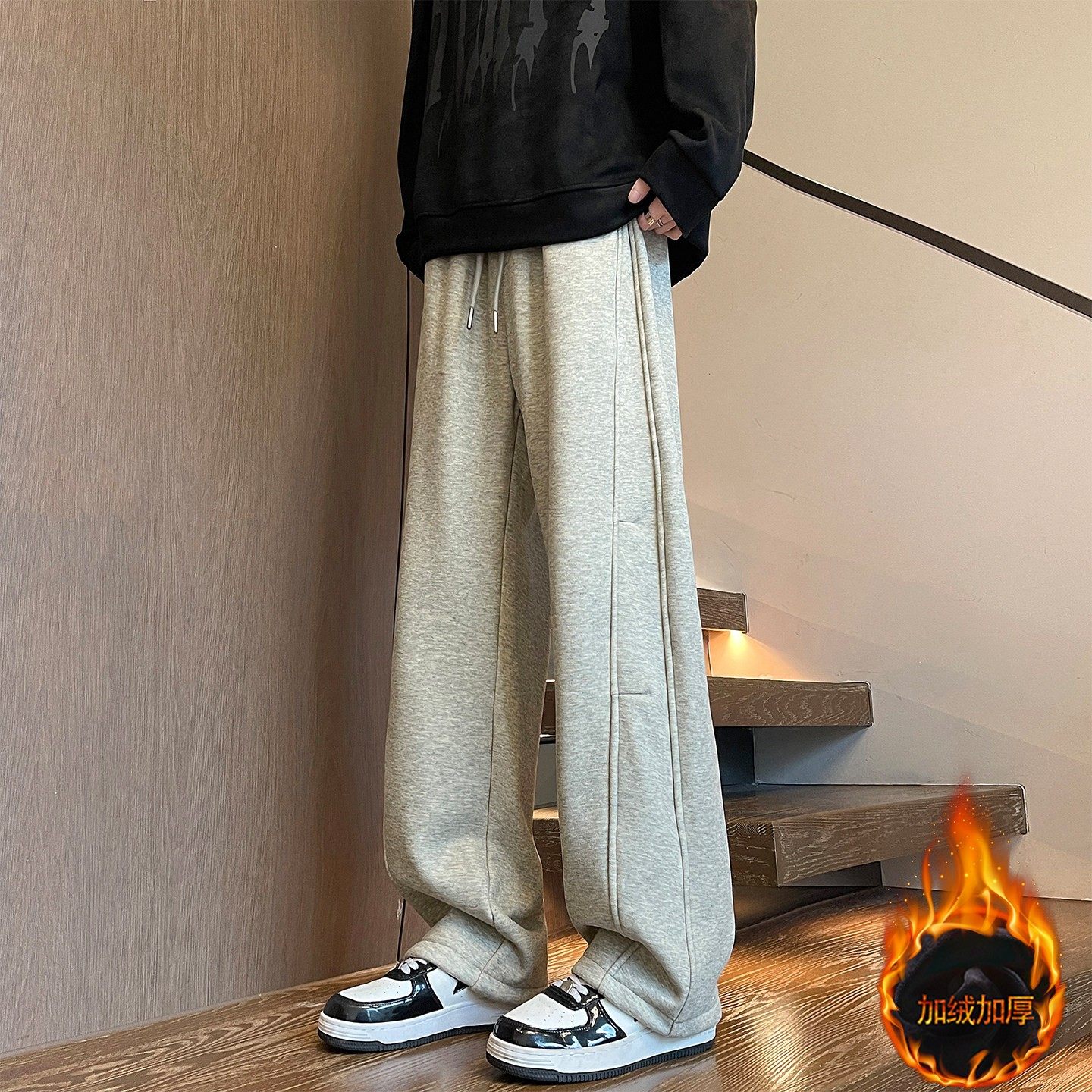 秋冬款休闲长裤子男孩初高中学生加绒加厚青少年帅气大童纯棉卫裤,淘宝优惠券,粉丝福利购,淘宝优惠卷