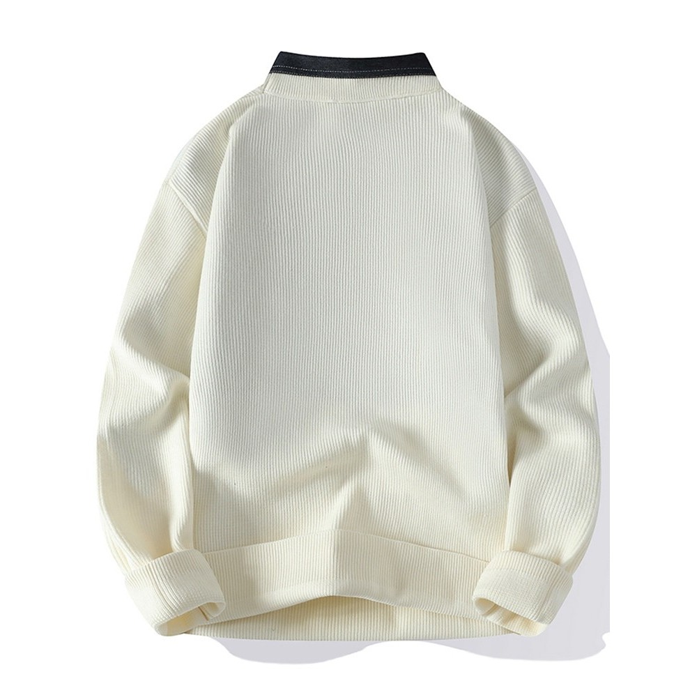 假两件毛衣男冬季加绒加厚潮牌衬衫领针织衫男加绒打底衫线衣外套,淘宝优惠券,粉丝福利购,淘宝优惠卷