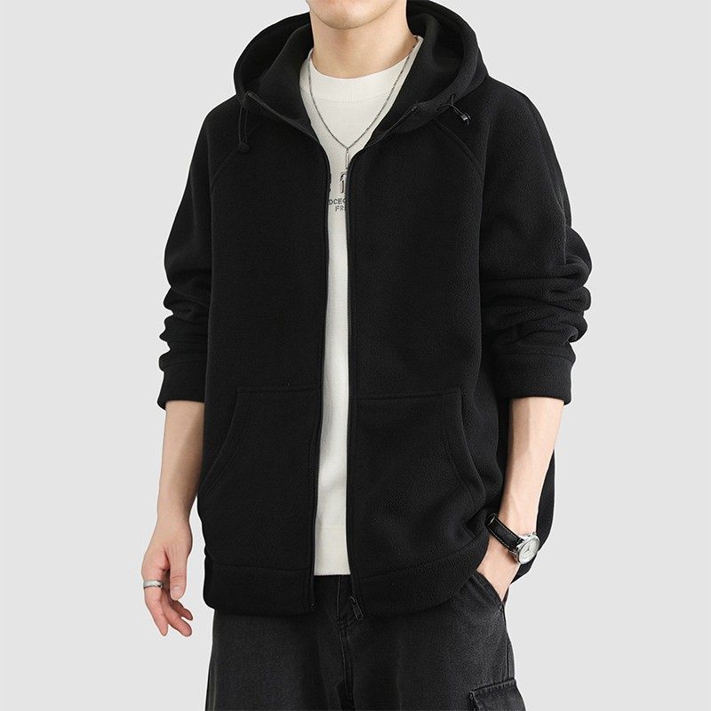 外套男秋冬季双面绒卫衣开衫连帽摇粒绒痞帅加厚加绒保暖夹克秋装,淘宝优惠券,粉丝福利购,淘宝优惠卷
