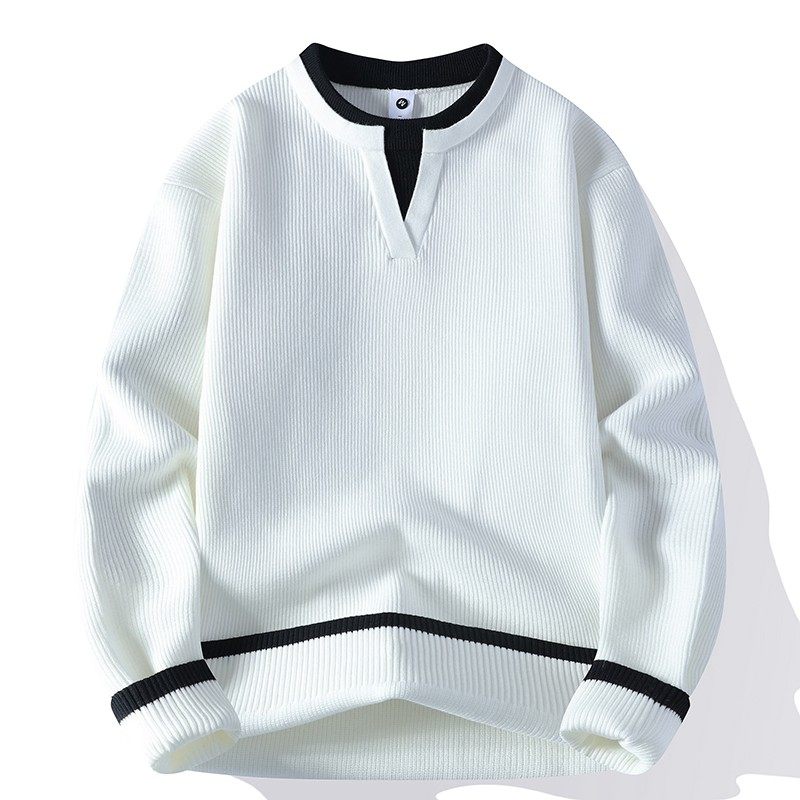 红色假两件双层V领毛衣男冬款本命年蛇年针织衫青少年冬装上衣服,淘宝优惠券,粉丝福利购,淘宝优惠卷