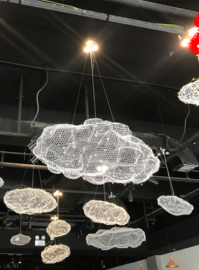 网红云朵吊顶创意摆件铁丝网装饰