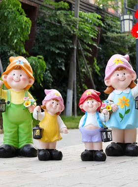 艺家乡玻璃钢提灯男孩女孩幼儿园