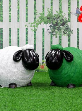 艺家乡玻璃钢雕塑抽象幼儿园羊