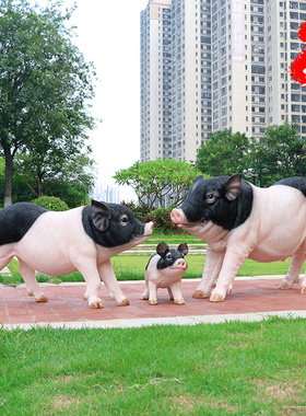 艺家乡仿真猪雕塑餐厅农场大摆件