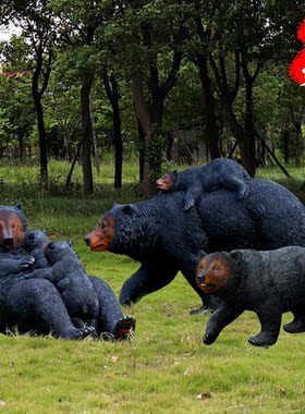 艺家乡玻璃钢仿真景区别墅区黑熊