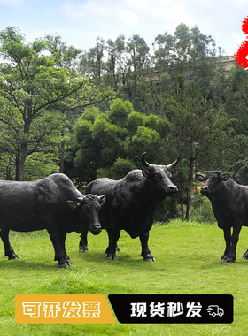 艺家乡仿真安格斯牛模型黑牛摆件