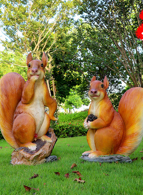 艺家乡玻璃钢雕塑仿真庭院松鼠