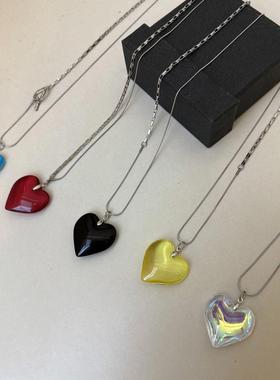 义乌市陌然饰品有限公司新款韩版钛钢心形长款项链辣妹简约爱心锁