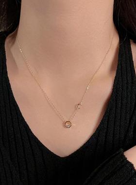 义乌市优涵饰品真金电镀锆石日月同辉项链女轻奢小众月亮太阳年新