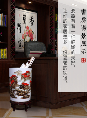 景德镇手绘陶瓷落地花瓶