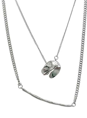 松本惠奈同款秋冬叠戴素链毛衣链设计感小众日系复古项链锁骨链女