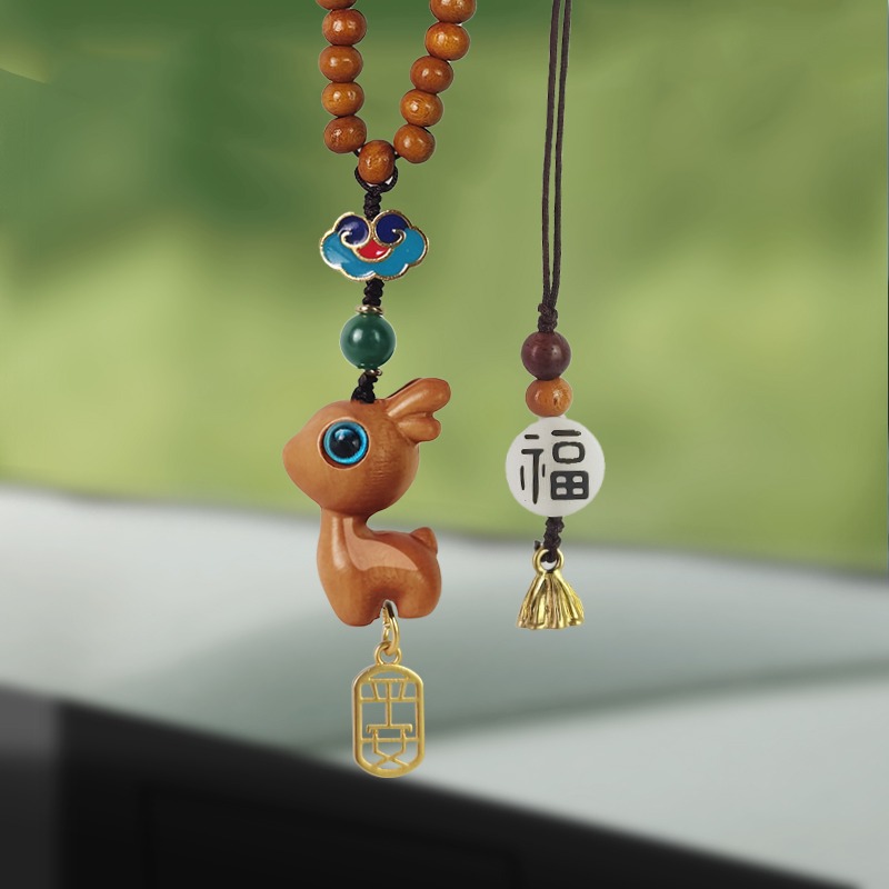 一鹿平安汽车挂件车内吊饰吊坠男女保一路平安符车载后视镜挂饰品 - 图2