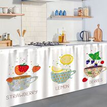 Cabinet Shield Curtain self-adhesive short cupboard Kitchen Decoration Free of stiletto cover Ugly Hanging Curtain Rack Curtain Dust