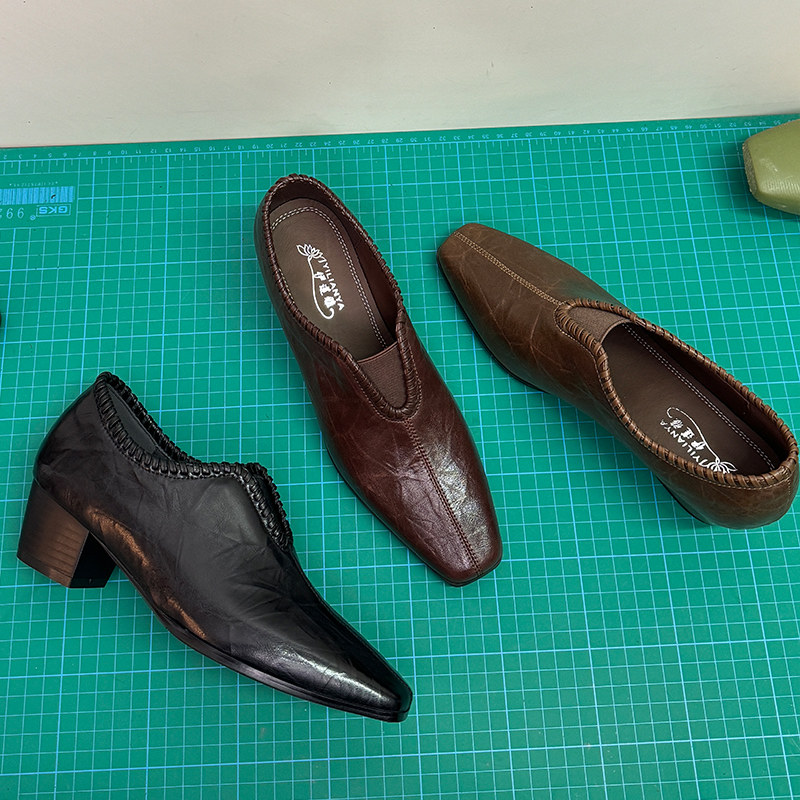 小众风设计风深口单鞋女大码2026春季新款手工女鞋子咖啡色小皮鞋,淘宝优惠券,粉丝福利购,淘宝优惠卷