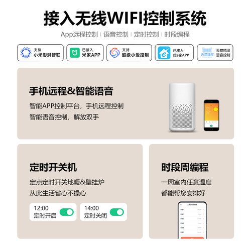 无线WIFI燃气天然气壁挂炉温控器面板开关控制器智能手机远程 - 图0