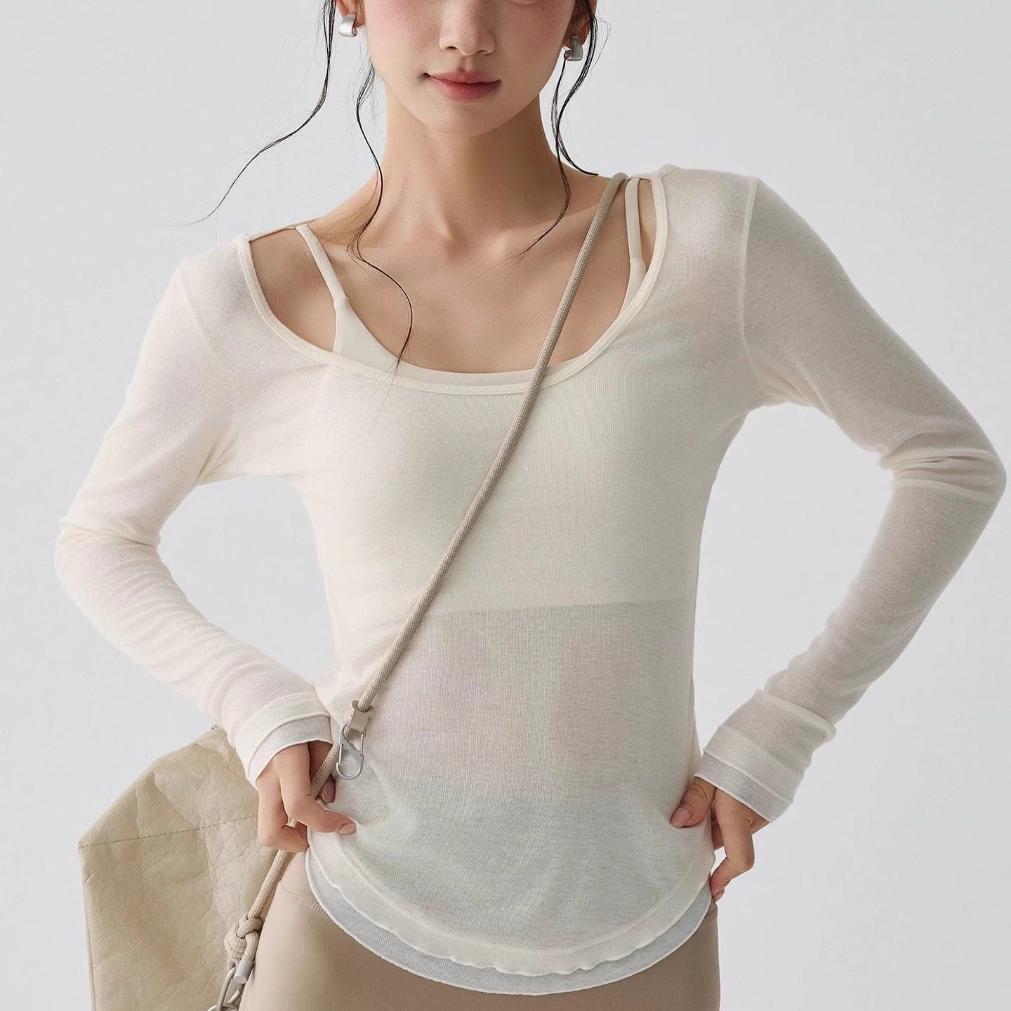 高级感健身女孩瑜伽服长袖修身透气运动罩衫显瘦普拉提训练上衣薄,淘宝优惠券,粉丝福利购,淘宝优惠卷