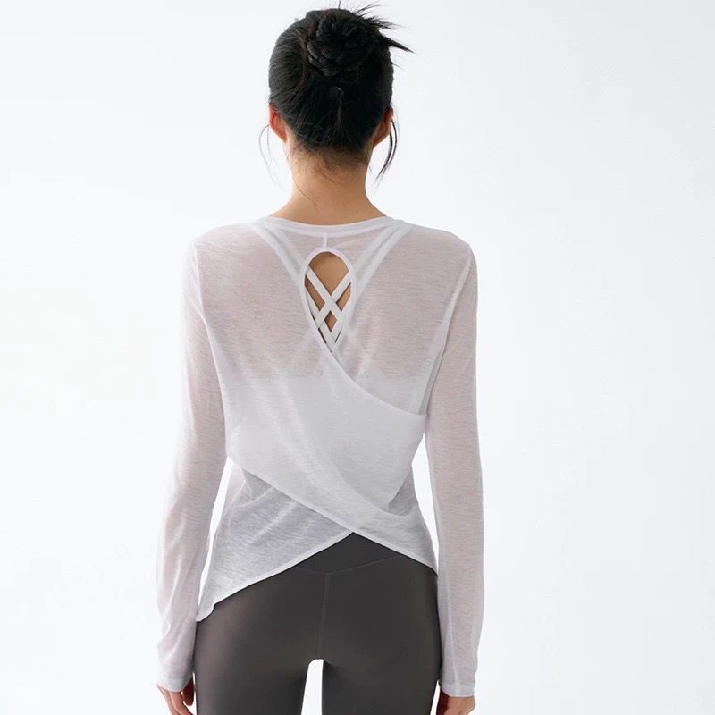 新款运动上衣瑜伽服女长袖T恤速干健身普拉提训练服跑步宽松罩衫,淘宝优惠券,粉丝福利购,淘宝优惠卷