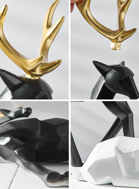 北欧轻奢鹿摆件创意电视柜酒柜办公室桌面装饰品客厅玄关家居