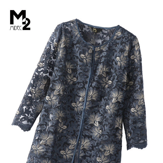 ພາກຮຽນ spring ແລະ summer ຕາຫນ່າງ retro lace lace ແຂນຍາວ chiffon cardigan