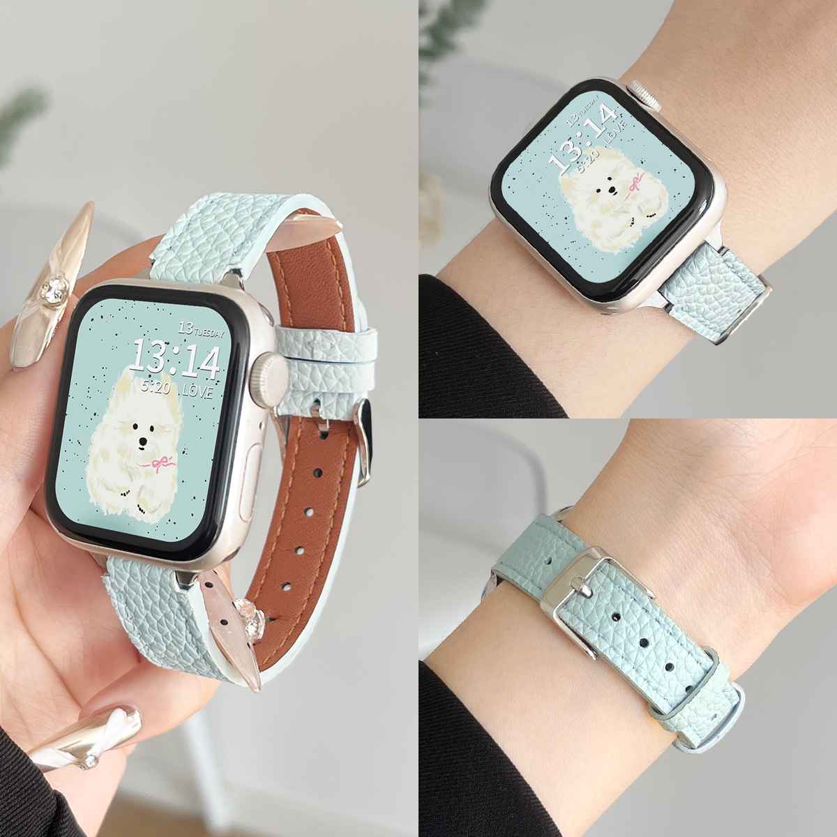 新品适用小米手环9pro手表带真皮8pro版手腕带6版红米watch5智能运动手表链redmiwatch4女生八九代高级感夏天 - 图0