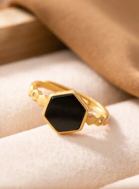 镀S925银菱形戒指仿玉石