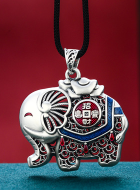 纯银毛衣链复古民族风如意象吊坠