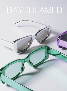 电镀色小众长方形UV400近视墨镜