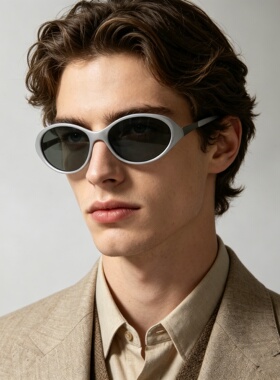 Y2K未来感椭圆UV400防紫外线墨镜